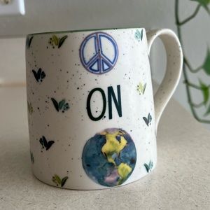 Anthropologie Peace On Earth Mug